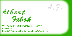 albert fabok business card